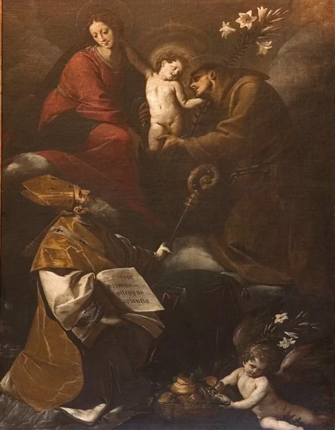 San Francesco e San Gregorio Magno adorano la Trinità